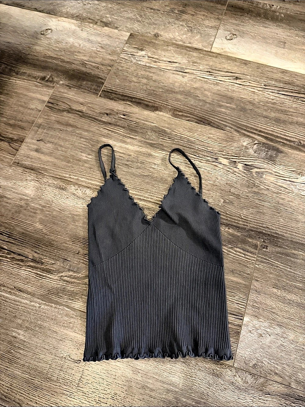 Free People Ribbed Cami in Black Size M/L Like New